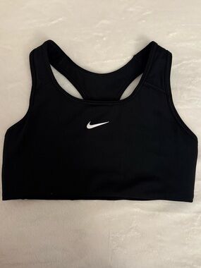 Nike Black Racerback Sports Bra with White Swoosh